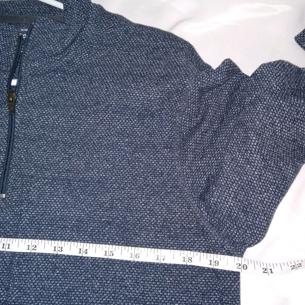Claiborne Pullover Sweater Mens S Navy Blue 1/4 Zip Textured Knit - Picture 8 of 9
